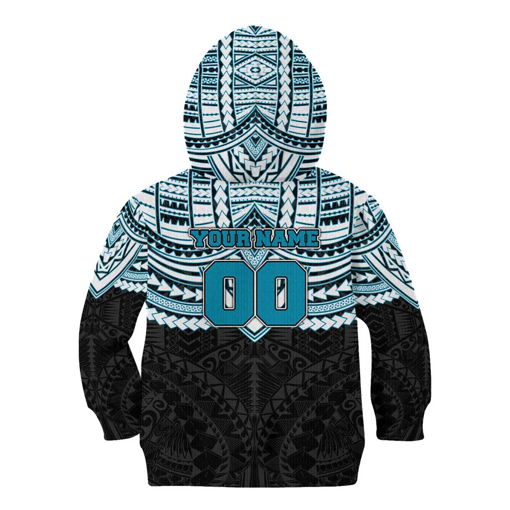 Personalized Port Adelaide Power Kid Hoodie Polynesian Tribal Pattern Heritage Football