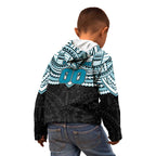 Personalized Port Adelaide Power Kid Hoodie Polynesian Tribal Pattern Heritage Football