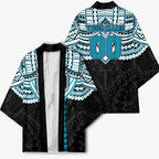 Personalized Port Adelaide Power Kimono Polynesian Tribal Pattern Heritage Football