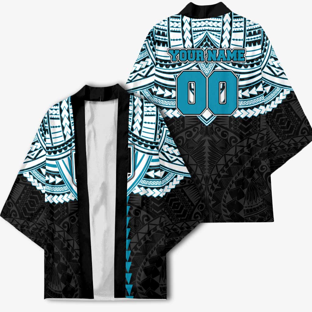 Personalized Port Adelaide Power Kimono Polynesian Tribal Pattern Heritage Football