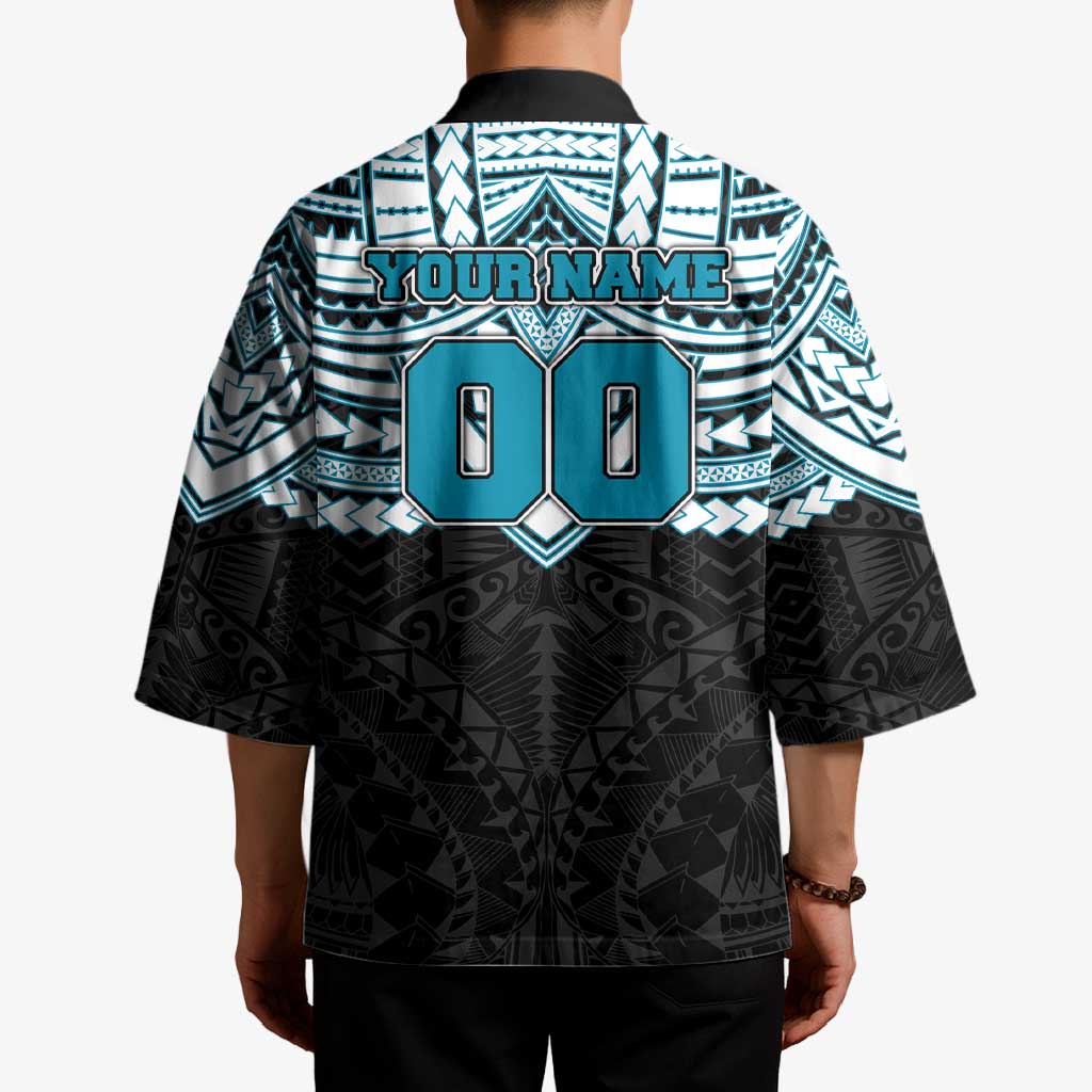 Personalized Port Adelaide Power Kimono Polynesian Tribal Pattern Heritage Football