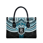 Personalized Port Adelaide Power Leather Bag Polynesian Tribal Pattern Heritage Football
