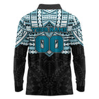 Personalized Port Adelaide Power Long Sleeve Polo Shirt Polynesian Tribal Pattern Heritage Football