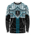Personalized Port Adelaide Power Long Sleeve Shirt Polynesian Tribal Pattern Heritage Football