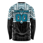 Personalized Port Adelaide Power Long Sleeve Shirt Polynesian Tribal Pattern Heritage Football