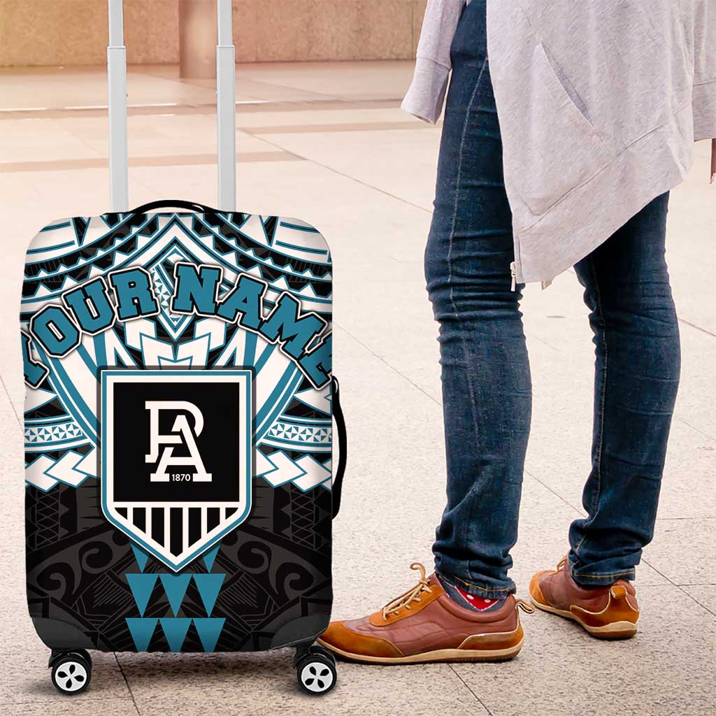 Personalized Port Adelaide Power Luggage Cover Polynesian Tribal Pattern Heritage Football