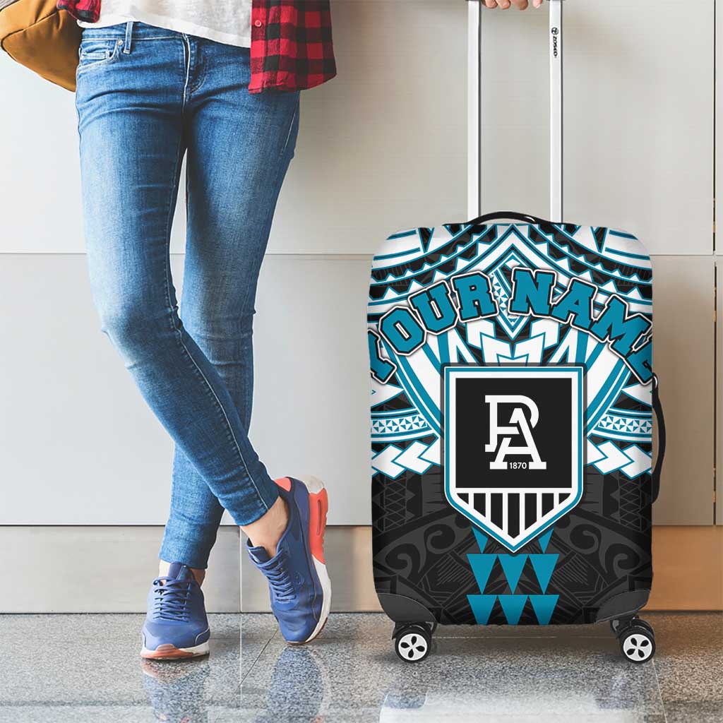Personalized Port Adelaide Power Luggage Cover Polynesian Tribal Pattern Heritage Football