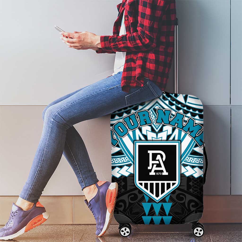 Personalized Port Adelaide Power Luggage Cover Polynesian Tribal Pattern Heritage Football
