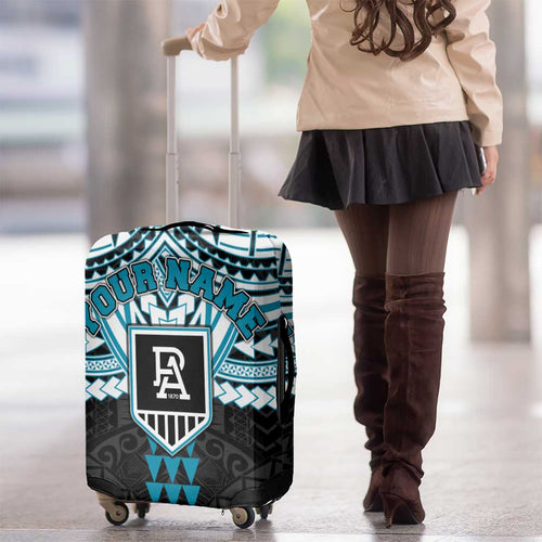 Personalized Port Adelaide Power Luggage Cover Polynesian Tribal Pattern Heritage Football