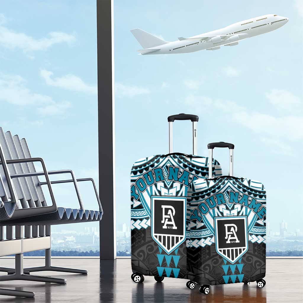Personalized Port Adelaide Power Luggage Cover Polynesian Tribal Pattern Heritage Football