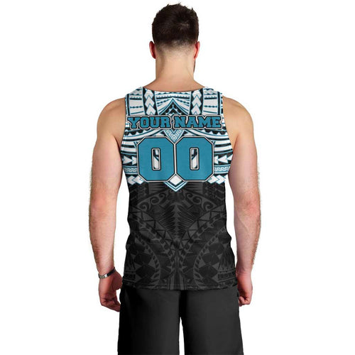 Personalized Port Adelaide Power Men Tank Top Polynesian Tribal Pattern Heritage Football