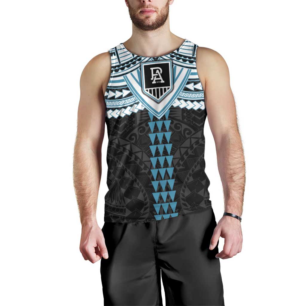 Personalized Port Adelaide Power Men Tank Top Polynesian Tribal Pattern Heritage Football