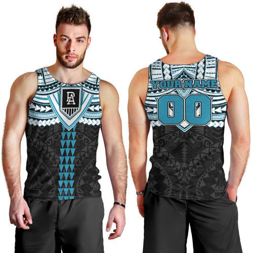 Personalized Port Adelaide Power Men Tank Top Polynesian Tribal Pattern Heritage Football
