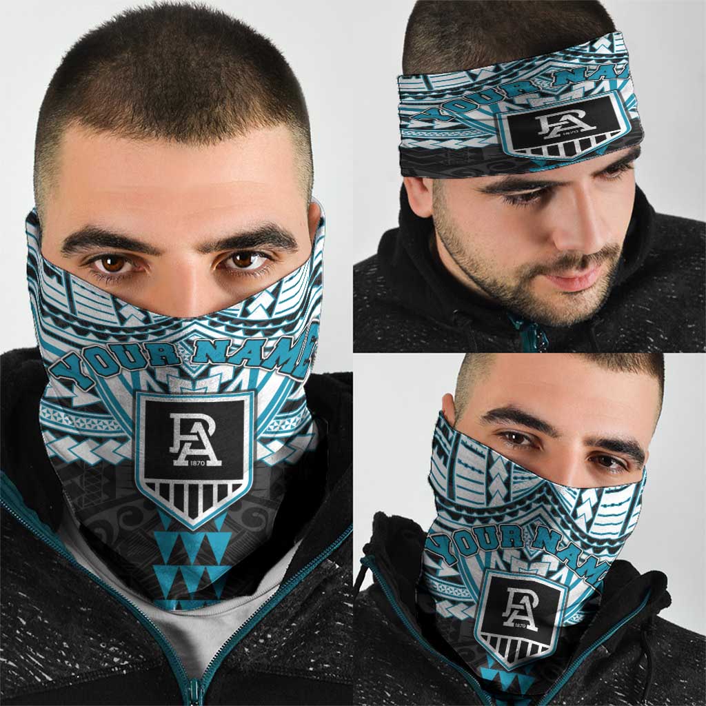 Personalized Port Adelaide Power Neck Gaiter Polynesian Tribal Pattern Heritage Football