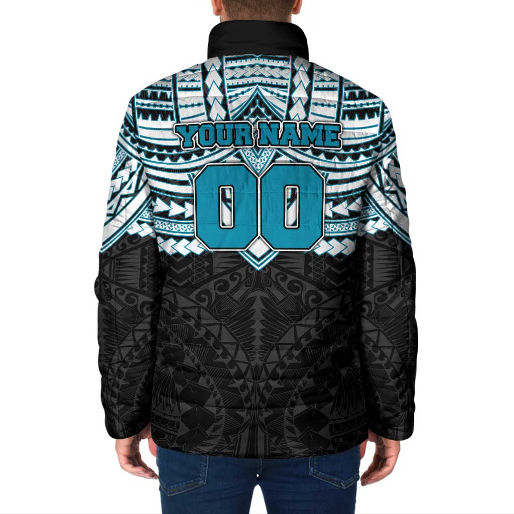 Personalized Port Adelaide Power Padded Jacket Polynesian Tribal Pattern Heritage Football