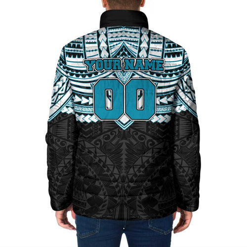 Personalized Port Adelaide Power Padded Jacket Polynesian Tribal Pattern Heritage Football