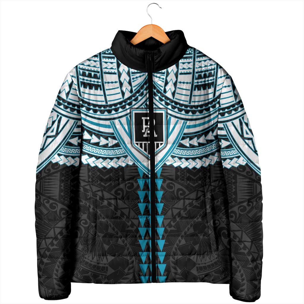 Personalized Port Adelaide Power Padded Jacket Polynesian Tribal Pattern Heritage Football