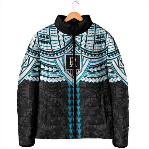 Personalized Port Adelaide Power Padded Jacket Polynesian Tribal Pattern Heritage Football