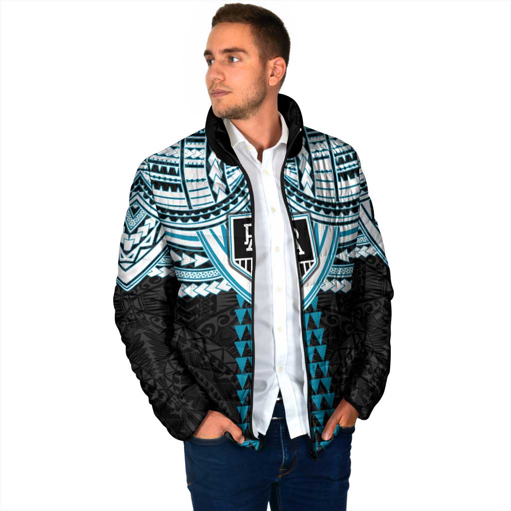 Personalized Port Adelaide Power Padded Jacket Polynesian Tribal Pattern Heritage Football