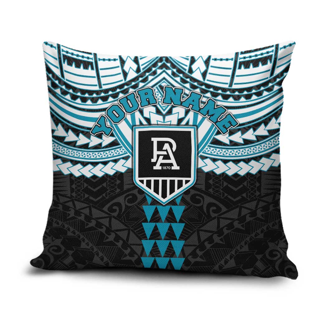 Personalized Port Adelaide Power Pillow Cover Polynesian Tribal Pattern Heritage Football