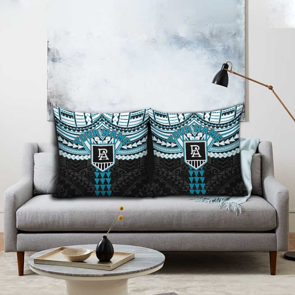 Personalized Port Adelaide Power Pillow Cover Polynesian Tribal Pattern Heritage Football