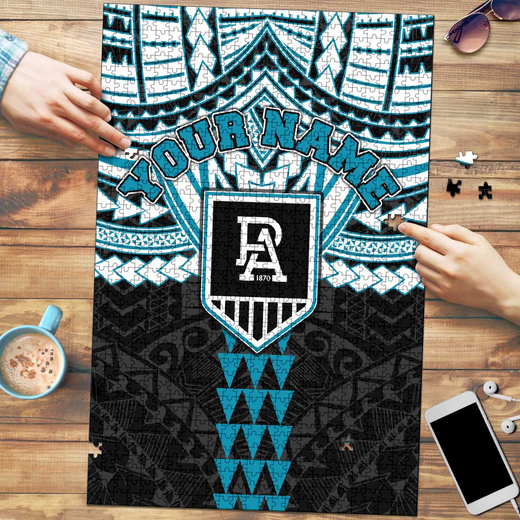 Personalized Port Adelaide Power Puzzle Polynesian Tribal Pattern Heritage Football