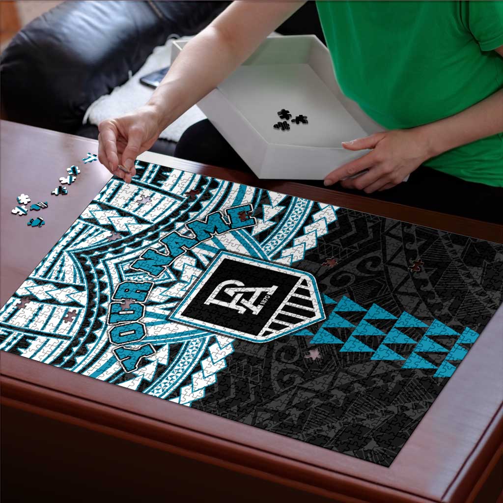 Personalized Port Adelaide Power Puzzle Polynesian Tribal Pattern Heritage Football