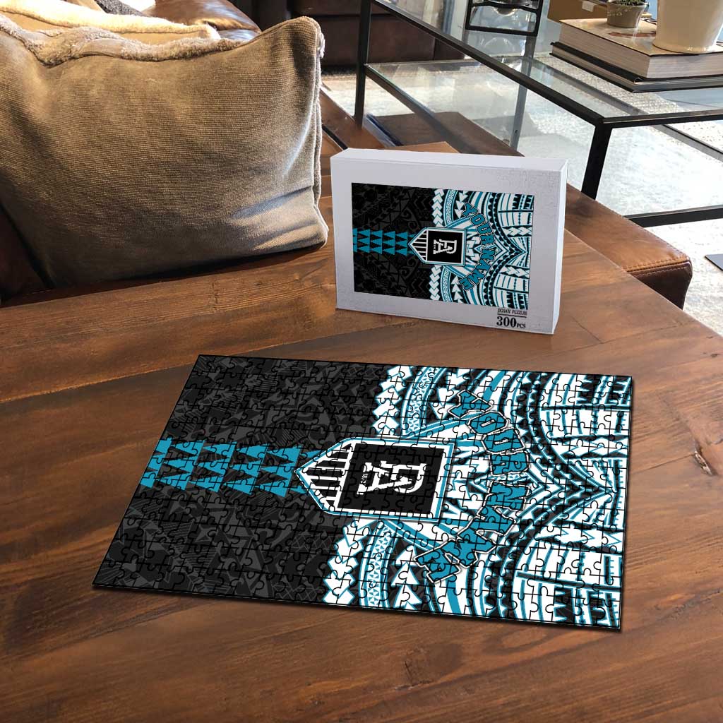Personalized Port Adelaide Power Puzzle Polynesian Tribal Pattern Heritage Football