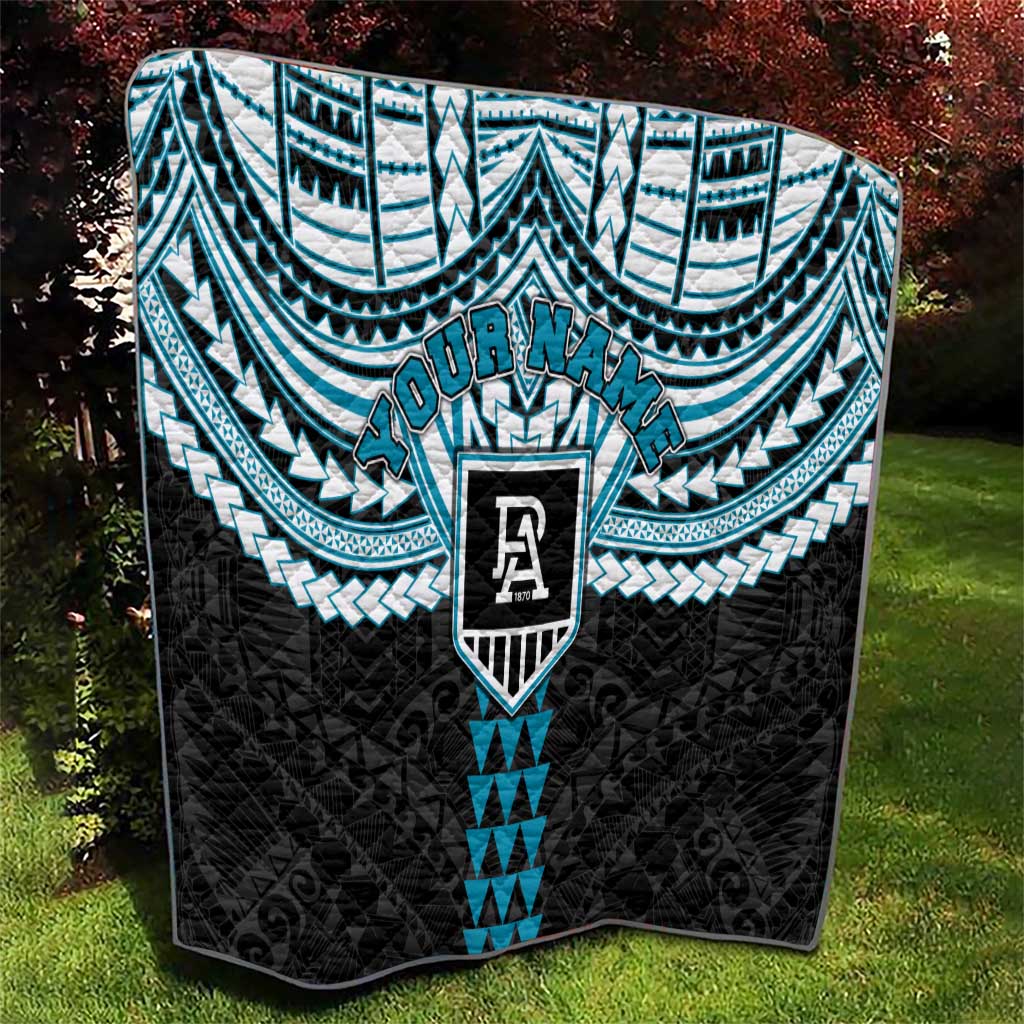 Personalized Port Adelaide Power Quilt Polynesian Tribal Pattern Heritage Football