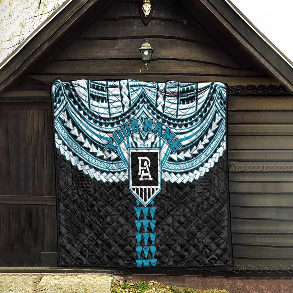 Personalized Port Adelaide Power Quilt Polynesian Tribal Pattern Heritage Football