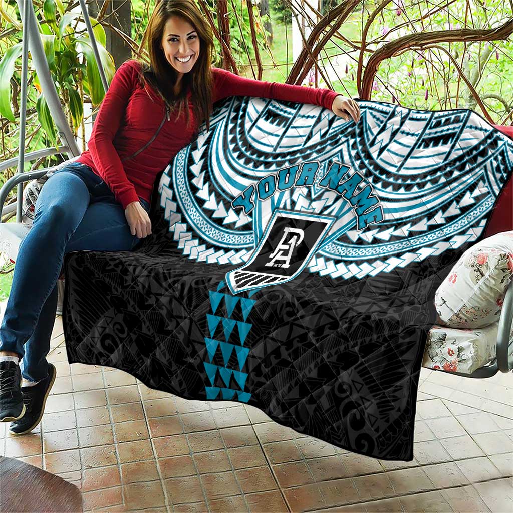 Personalized Port Adelaide Power Quilt Polynesian Tribal Pattern Heritage Football