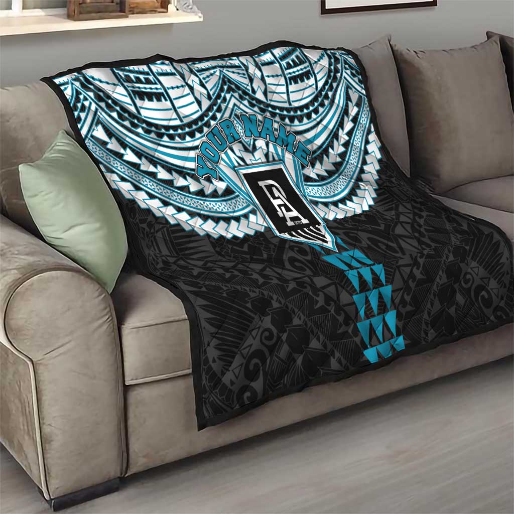 Personalized Port Adelaide Power Quilt Polynesian Tribal Pattern Heritage Football