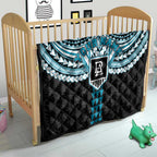 Personalized Port Adelaide Power Quilt Polynesian Tribal Pattern Heritage Football