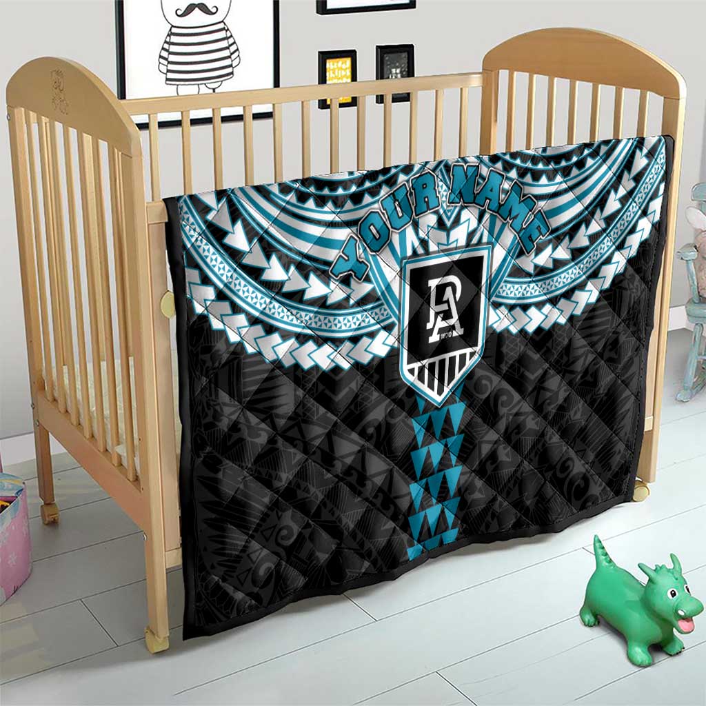Personalized Port Adelaide Power Quilt Polynesian Tribal Pattern Heritage Football