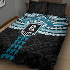 Personalized Port Adelaide Power Quilt Bed Set Polynesian Tribal Pattern Heritage Football