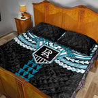 Personalized Port Adelaide Power Quilt Bed Set Polynesian Tribal Pattern Heritage Football
