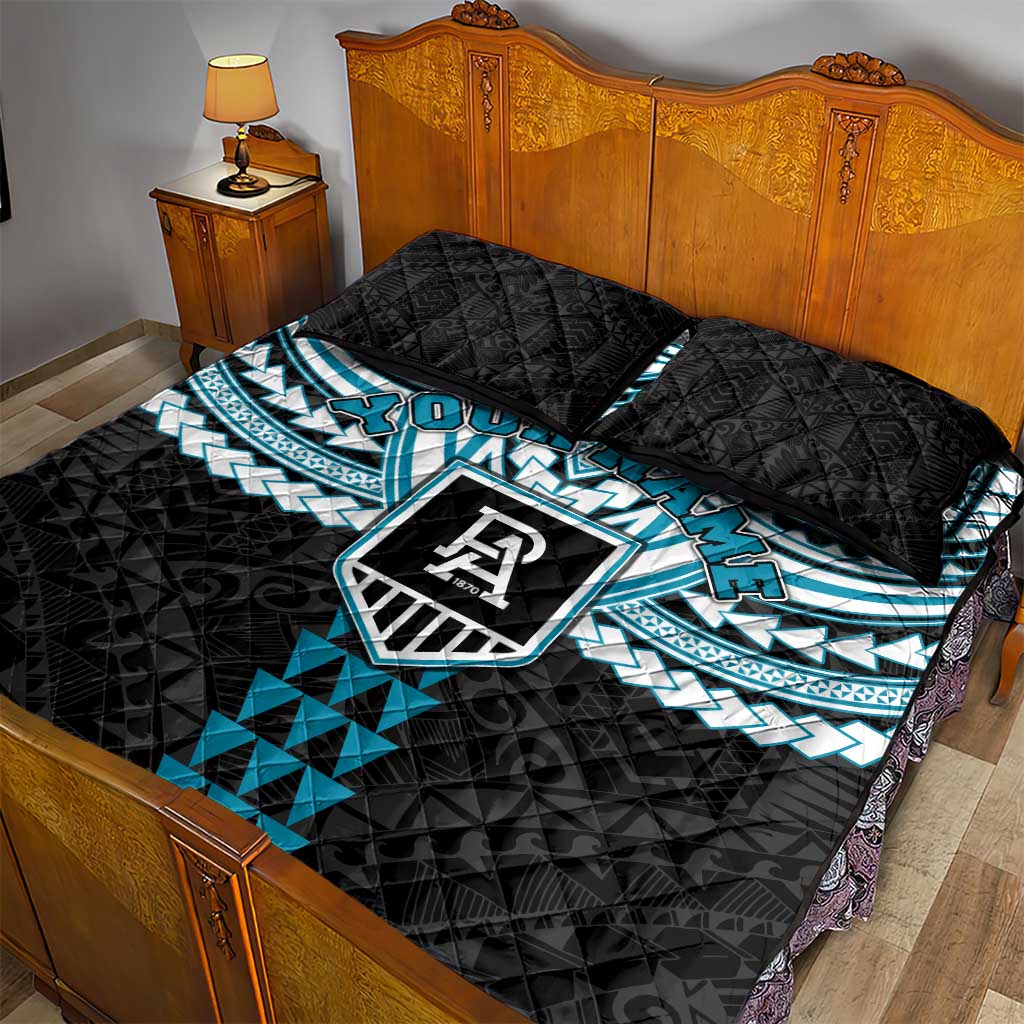 Personalized Port Adelaide Power Quilt Bed Set Polynesian Tribal Pattern Heritage Football