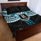 Personalized Port Adelaide Power Quilt Bed Set Polynesian Tribal Pattern Heritage Football