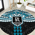 Personalized Port Adelaide Power Round Carpet Polynesian Tribal Pattern Heritage Football
