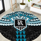 Personalized Port Adelaide Power Round Carpet Polynesian Tribal Pattern Heritage Football