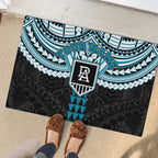 Personalized Port Adelaide Power Rubber Doormat Polynesian Tribal Pattern Heritage Football