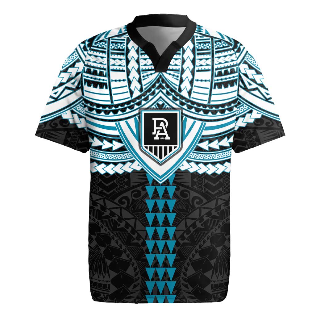 Personalized Port Adelaide Power Rugby Jersey Polynesian Tribal Pattern Heritage Football
