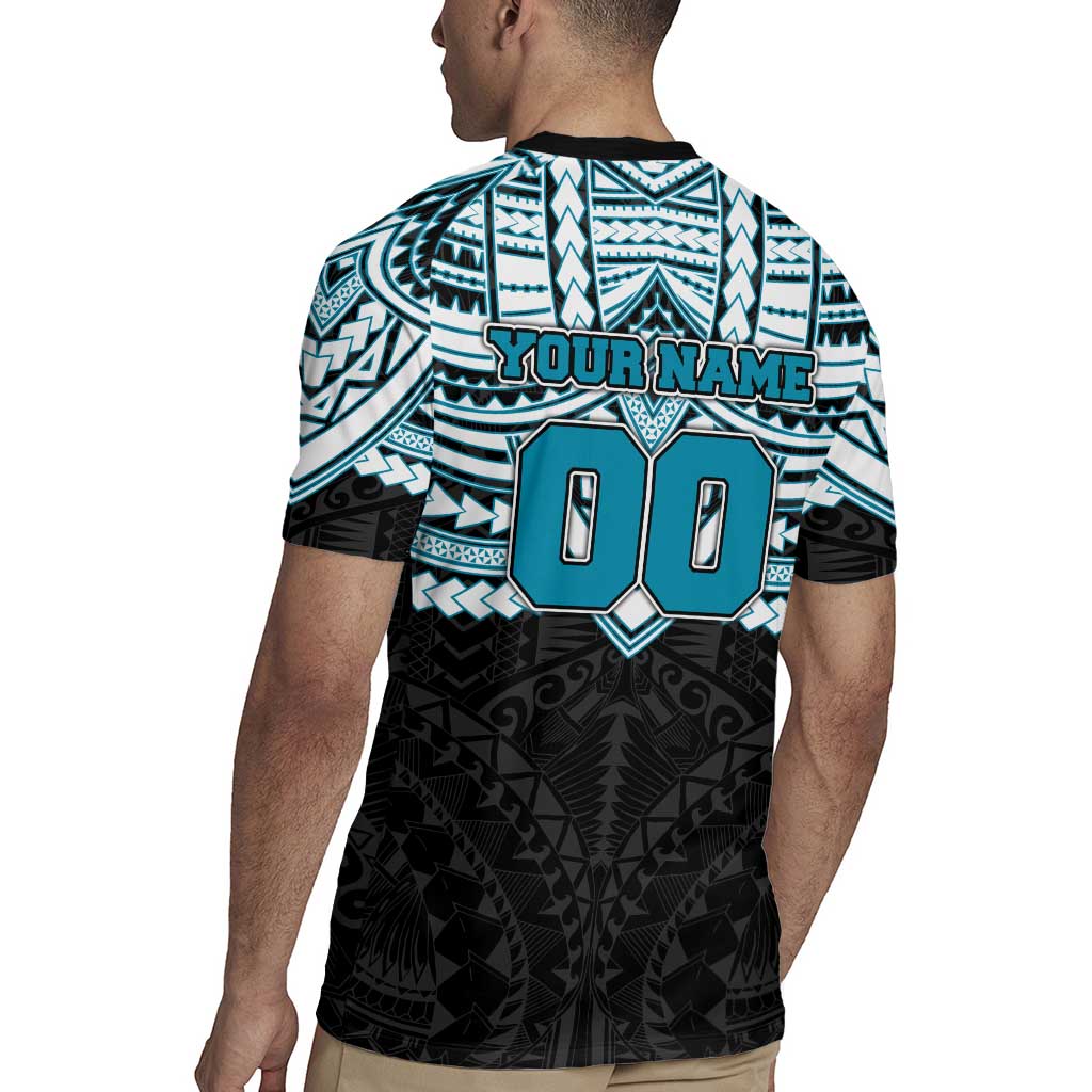 Personalized Port Adelaide Power Rugby Jersey Polynesian Tribal Pattern Heritage Football