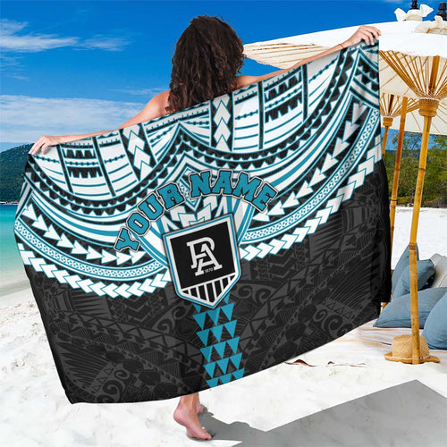 Personalized Port Adelaide Power Sarong Polynesian Tribal Pattern Heritage Football