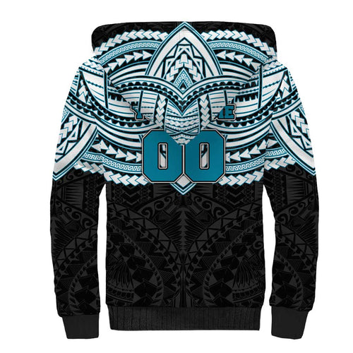 Personalized Port Adelaide Power Sherpa Hoodie Polynesian Tribal Pattern Heritage Football