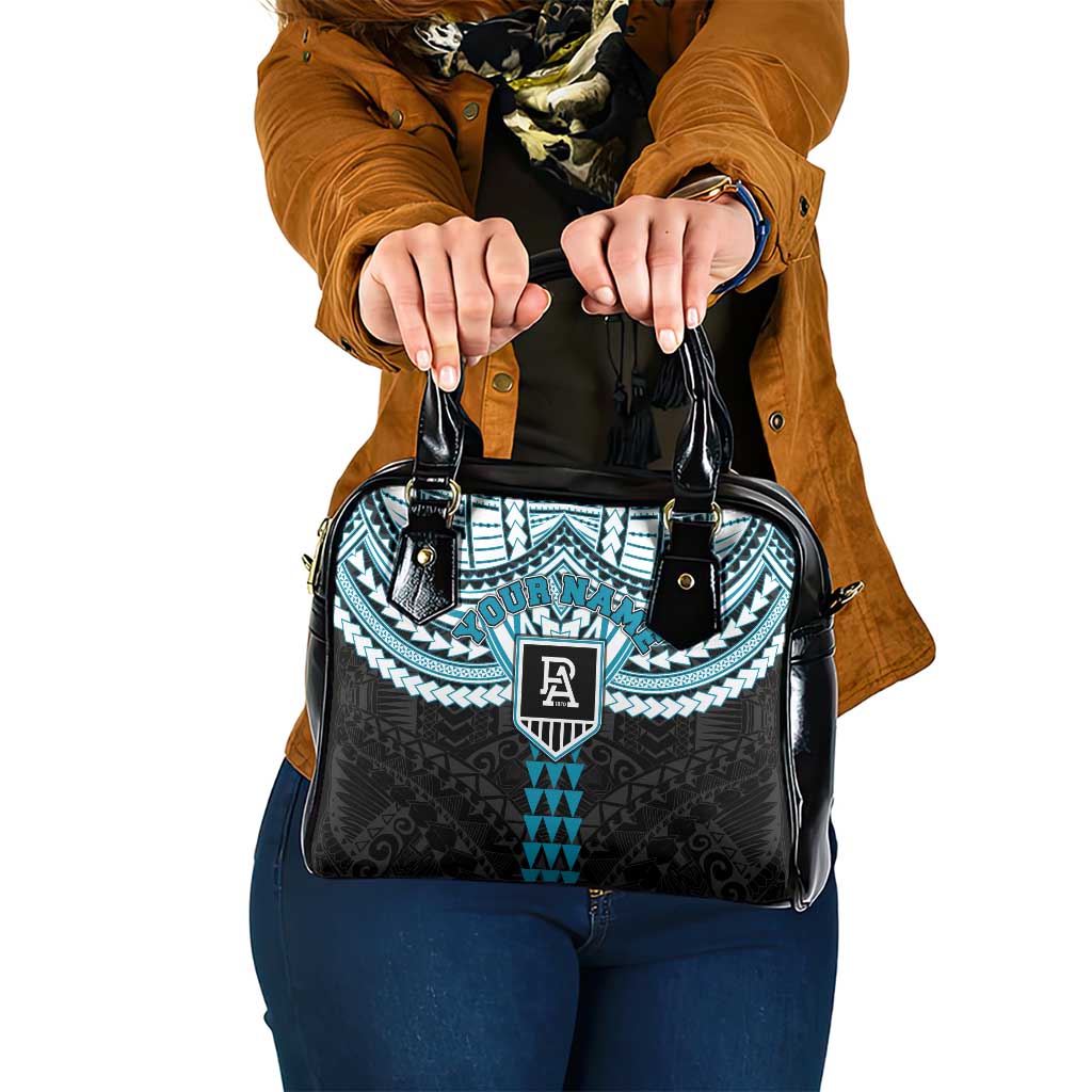 Personalized Port Adelaide Power Shoulder Handbag Polynesian Tribal Pattern Heritage Football