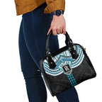 Personalized Port Adelaide Power Shoulder Handbag Polynesian Tribal Pattern Heritage Football