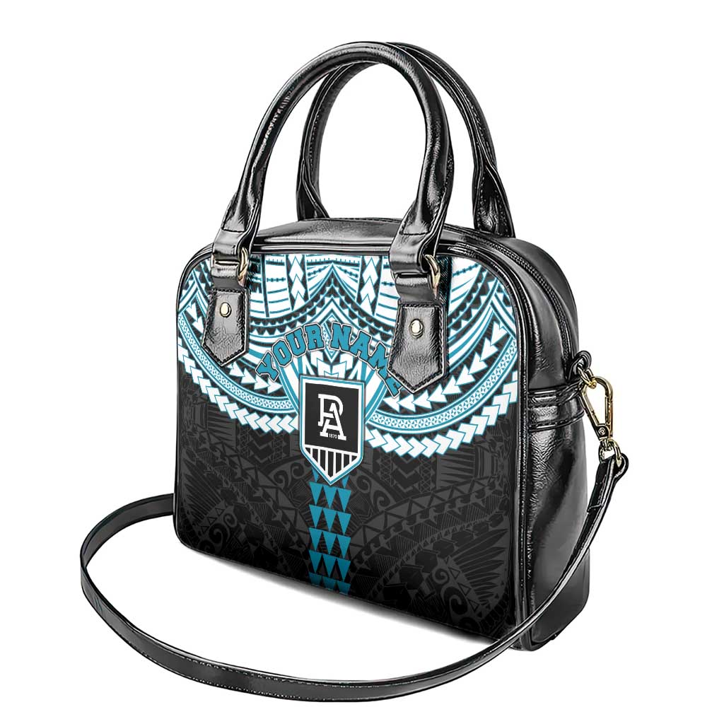 Personalized Port Adelaide Power Shoulder Handbag Polynesian Tribal Pattern Heritage Football