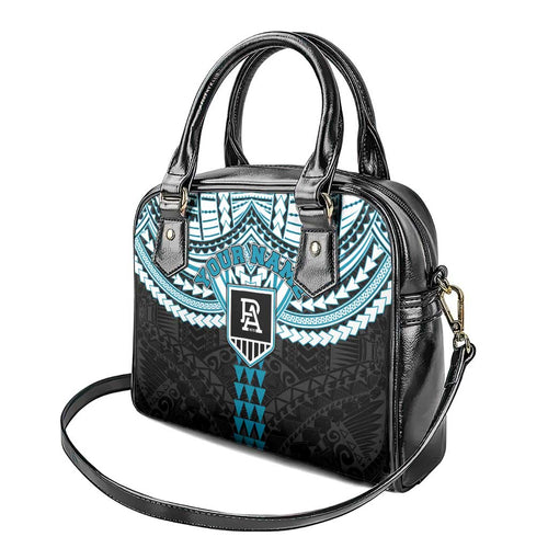 Personalized Port Adelaide Power Shoulder Handbag Polynesian Tribal Pattern Heritage Football