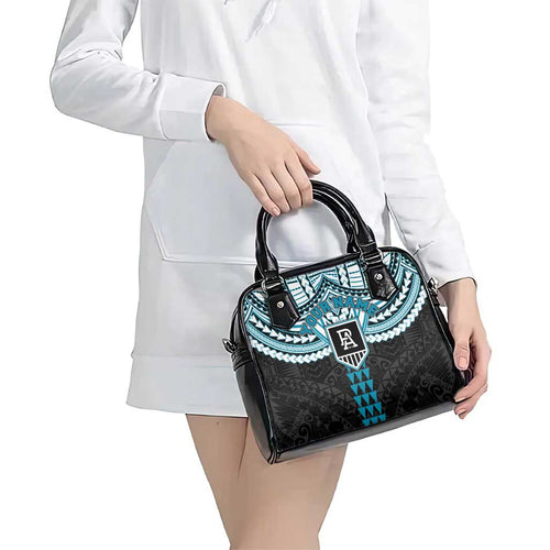 Personalized Port Adelaide Power Shoulder Handbag Polynesian Tribal Pattern Heritage Football